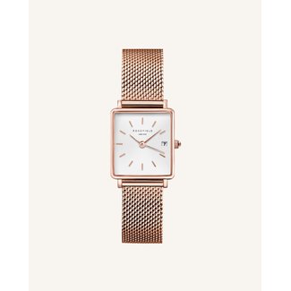 Rosefield Dames Horloge Boxy XS Rose Gold Mesh