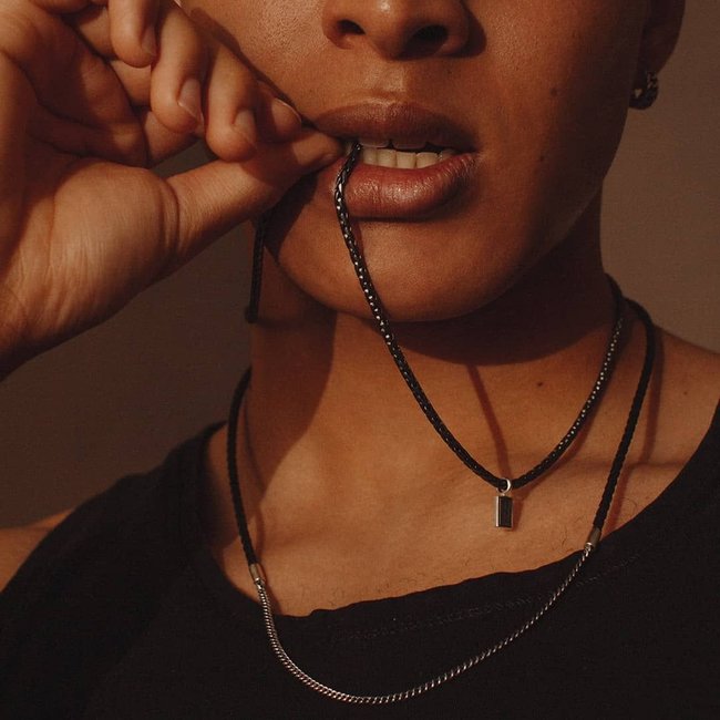 Ketting George XS Black Rhodium 60cm