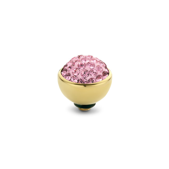 Twisted Shiny Steentje Light Rose -  Goudkleurig