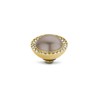 Melano Jewelry Twisted Crystal Pearl Steentje Bronze