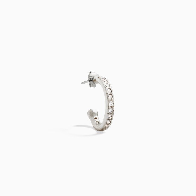 Atelier White Hoop -  Sterling Silver