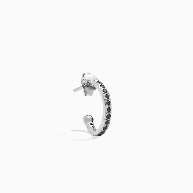 Atelier Black Hoop -  Sterling Silver