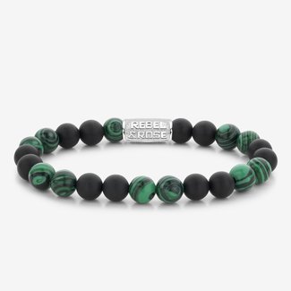 Rebel en Rose Matt Malachite Twist - 8mm