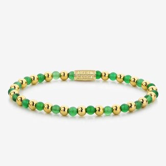 Rebel & Rose Armband  Mix Green Harmony - 4mm - 18 ct yellow gold plated