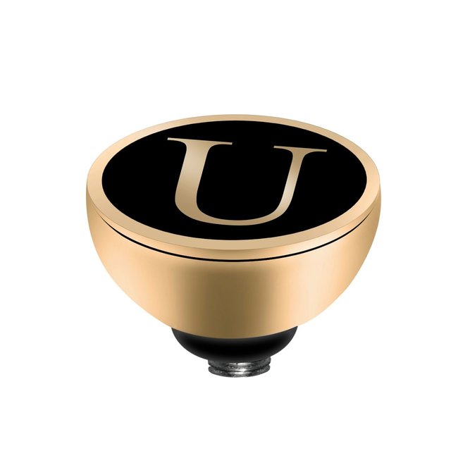 Twisted Alfabet U Steentje - Goudkleurig