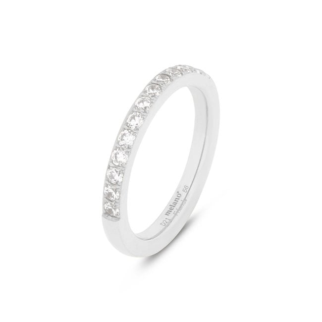 Melano Jewelry Friends Saddy Ring Crystal - Zilverkleurig