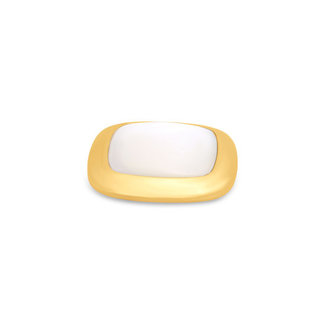 Melano Jewelry Kosmic Pearl Square White Mop  28mm - Goudkleurig