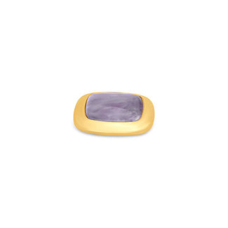 Melano Jewelry Kosmic Gem Square Amethyst  22mm - Goudkleurig