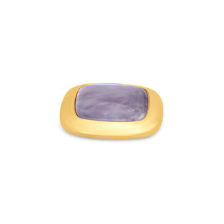 Melano Jewelry Kosmic Gem Square Amethyst  28mm - Goudkleurig