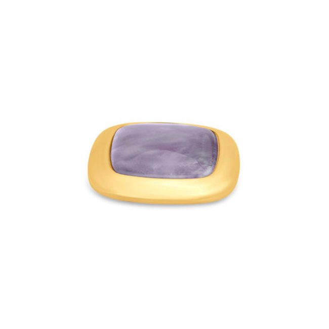 Kosmic Gem Square Amethyst  28mm - Goudkleurig