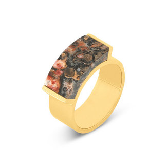 Melano Jewelry Kosmic Kaya Ring Red Leopard  - Goudkleurig