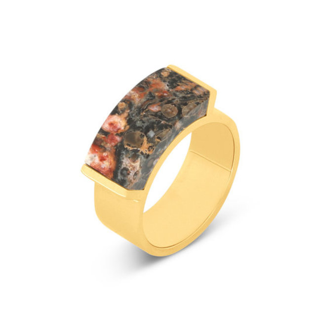 Kosmic Kaya Ring Red Leopard  - Goudkleurig