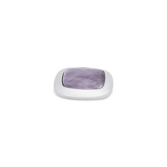 Melano Jewelry Kosmic Gem Square Amethyst  22mm - Zilverkleurig