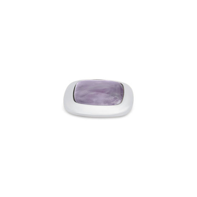 Kosmic Gem Square Amethyst  22mm - Zilverkleurig