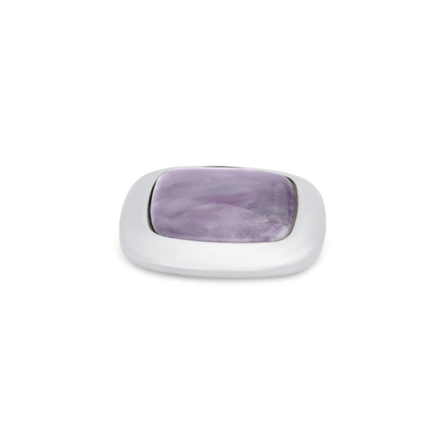 Kosmic Gem Square Amethyst 28mm - Zilverkleurig