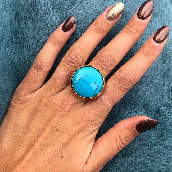 Kosmic Gem Disk Turquoise - Goudkleurig