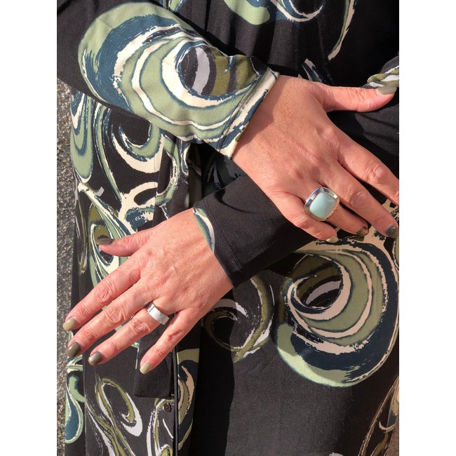 Kosmic Gem Square Amazonite  22mm - Zilverkleurig