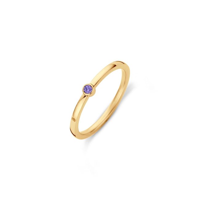 Friends Mini CZ Ring Tanzanite - Goudkleurig