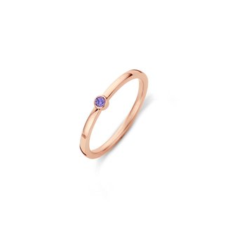 Melano Jewelry Friends Mini CZ Ring Tanzanite - Rosékleurig