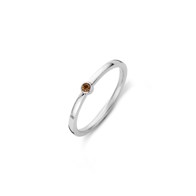 Friends Mini CZ Ring Smoked Topaz - Zilverkleurig