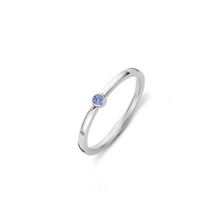 Melano Jewelry Friends Mini CZ Ring Jeans Blue - Zilverkleurig