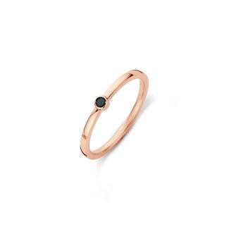 Melano Jewelry Friends Mini CZ Ring Black - Rosékleurig