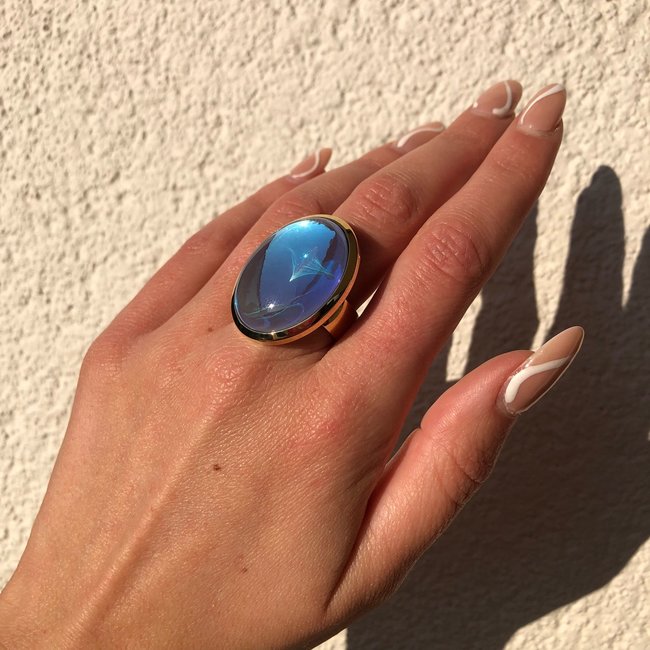 Kosmic Kyra Ring Ocean Delite - Goudkleurig