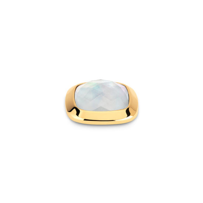 Kosmic Mother of Pearl Facet Square Steen - Goudkleurig