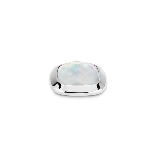 Kosmic Mother of Pearl Facet Square Steen - Zilverkleurig