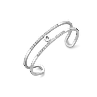 Melano Jewelry Twisted Trixie CZ Bangle  - Zilverkleurig