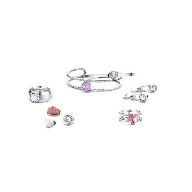 Twisted Trixie CZ Bangle  - Zilverkleurig