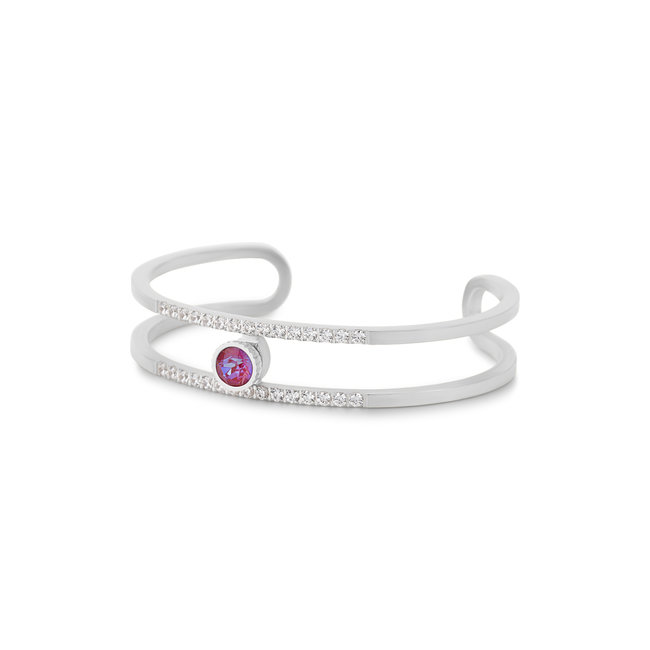 Twisted Trixie CZ Bangle  - Zilverkleurig
