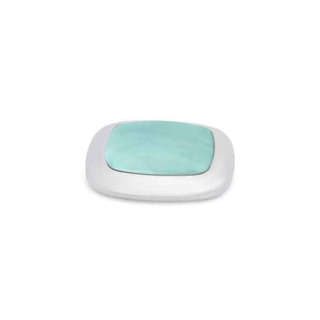 Kosmic Gem Square Amazonite 28mm - Zilverkleurig