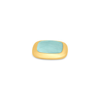 Melano Jewelry Kosmic Gem Square Amazonite  22mm - Goudkleurig