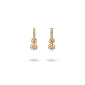 24Kae Earring with flower pendant - 42438Y