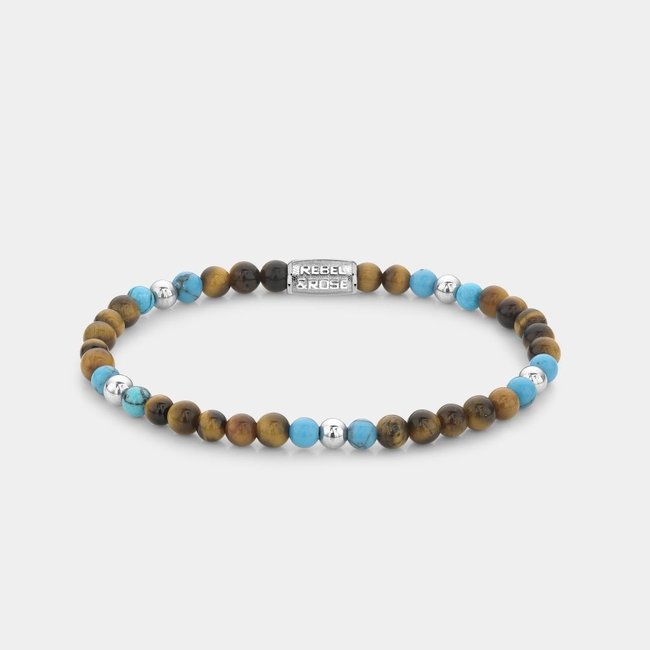 Armband Mix Tiger Turquoise - 4mm