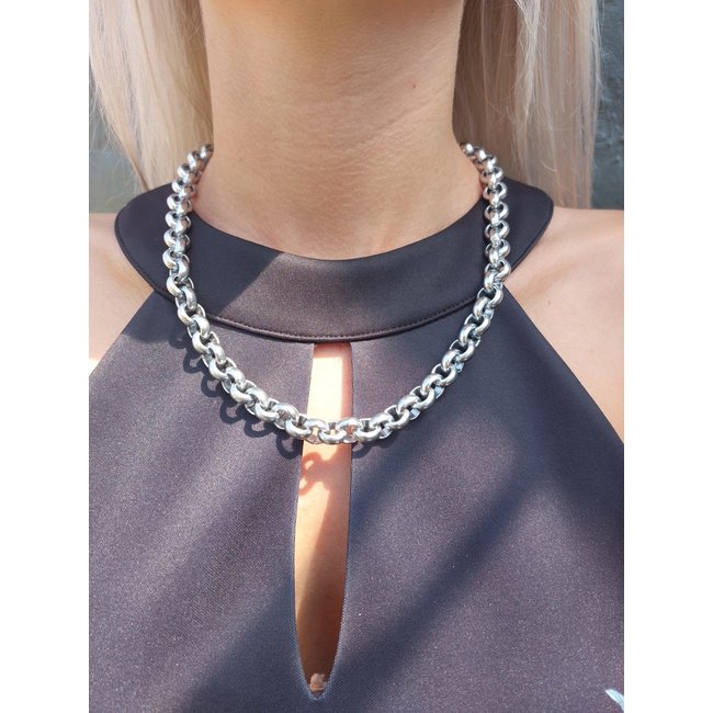 Collier silver jasseron chain