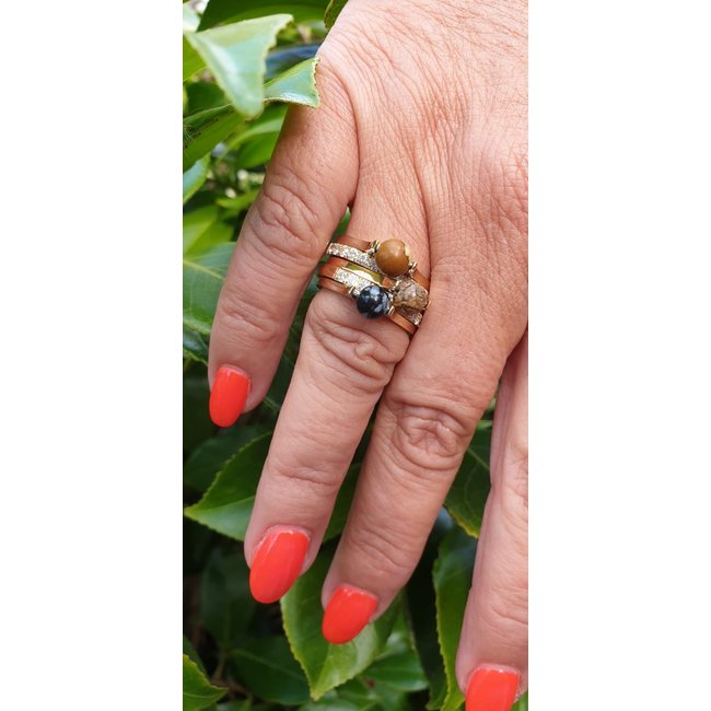 Twisted Crystal Ring - Goudkleurig