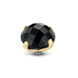 Melano Jewelry Twisted Facet Bold Steentje Jet Black 12 mm