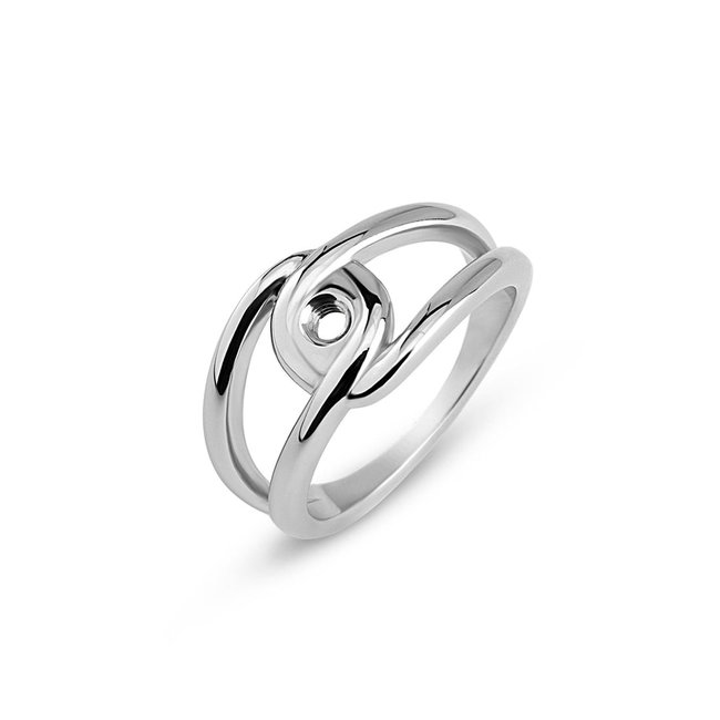 Twisted Tori Ring - Zilverkleurig