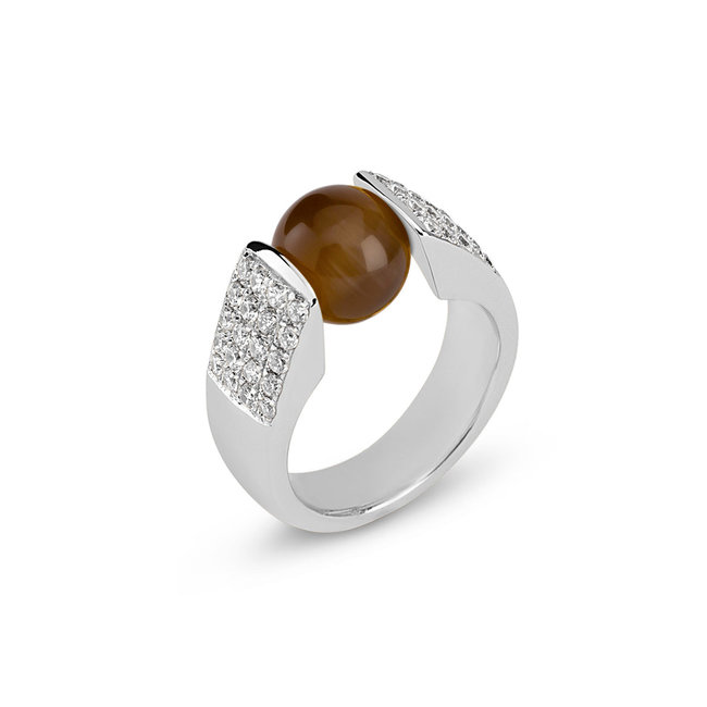 Cateye Cat CZ Ring - 925 Sterling Zilver