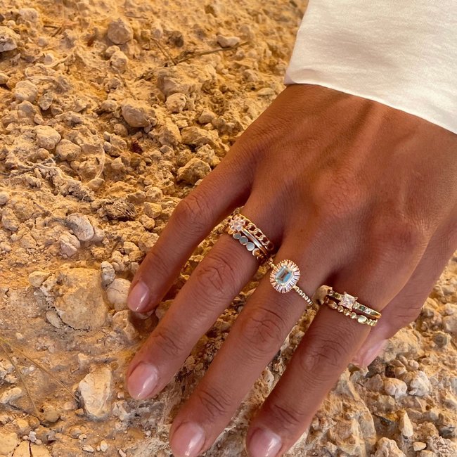 Ring met gekleurde stenen - 12442Y