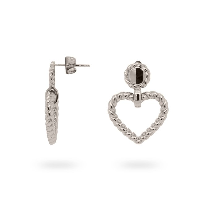 Statement oorbel met hart - 42405S