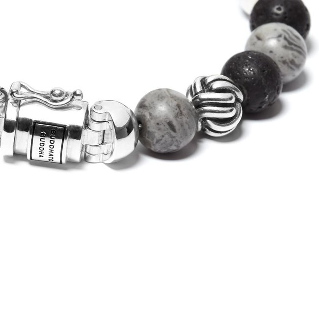 Armband Spirit Bead Mix Grijs Picasso  Jasper