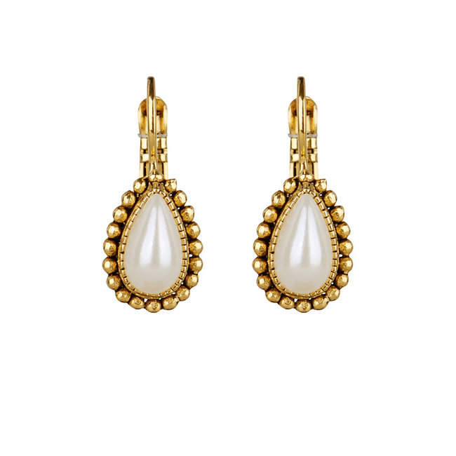 Oorbellen Pearly White Dormeuses