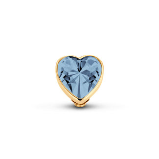 Melano Jewelry Twisted Heart Steentje Jeans Blue