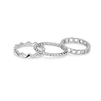 Melano Jewelry Friends Life Is Fun Ringen Set - Zilverkleurig