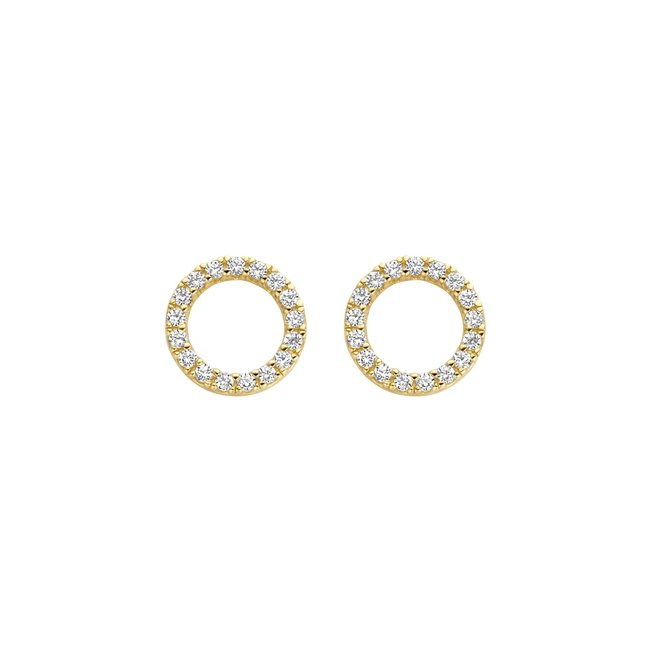 Oorbedels 9066YZI - 14k Geelgoud met zirkonia