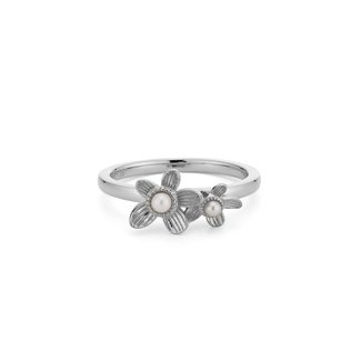 24Kae Ring met parels en bloemen - 12488S