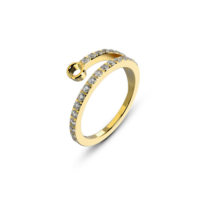 Melano Jewelry Twisted Tamina CZ Ring - Goudkleurig